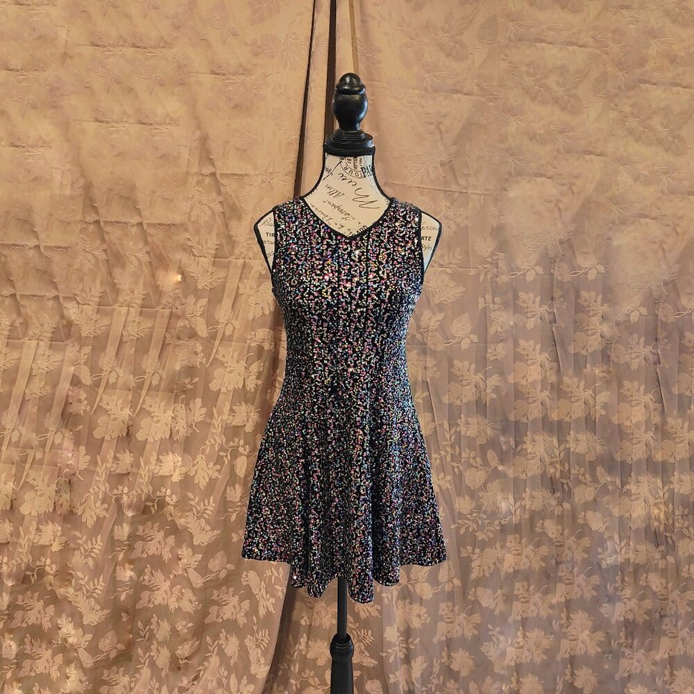 Zunie Girls Sequin Skater Dress, Size 12, Used